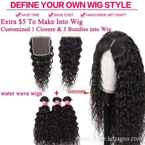 Factory direct unprocessed 12A water wave bundles virgin human hair bundles brazilian hair weaves
